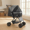 Pet Stroller Foldable 4 Wheels Travel Dog Stroller Reversible Handle Up To 44lbs