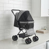 Pet Stroller Foldable 4 Wheels Travel Dog Stroller Reversible Handle Up To 44lbs