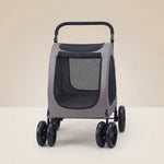 Pet Stroller 4-Wheels Dog Stroller Carrier 160lbs Weight Capacity Portable