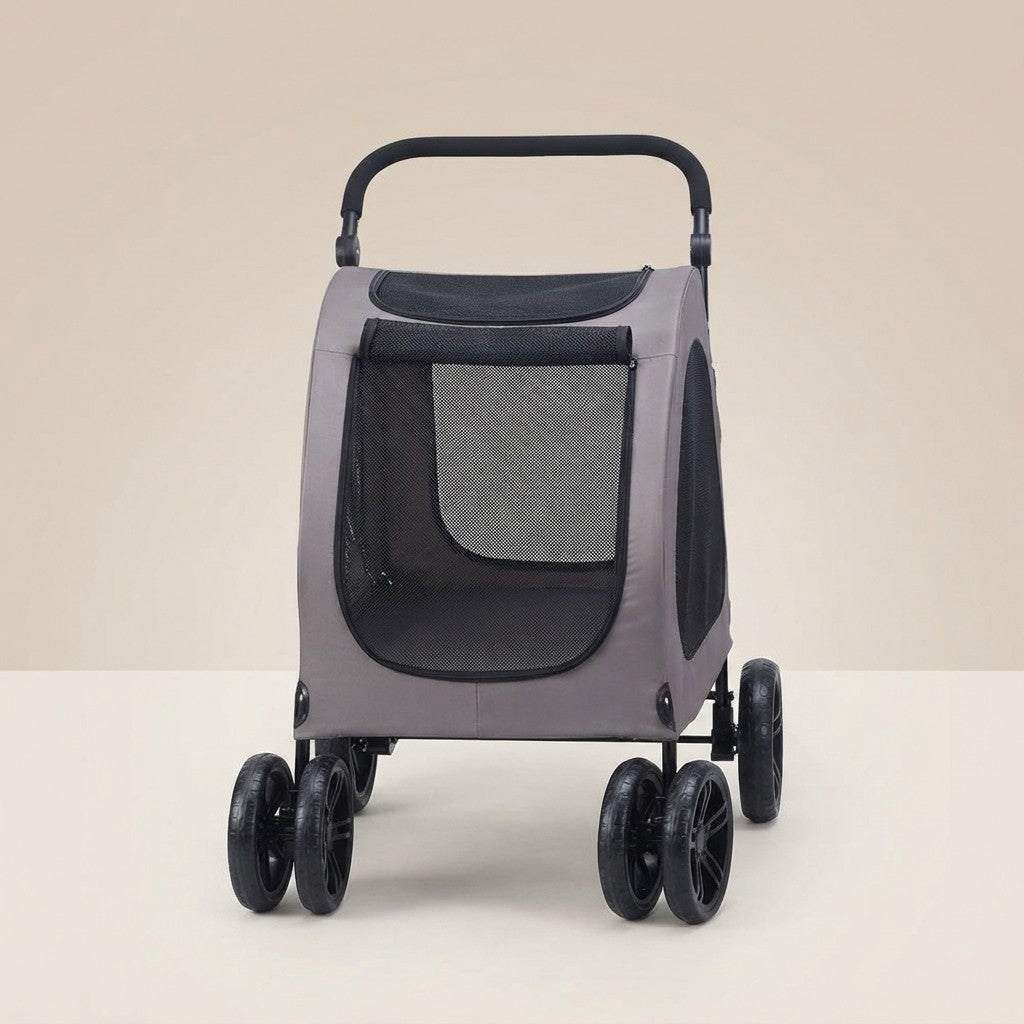 Pet Stroller 4-Wheels Dog Stroller Carrier 160lbs Weight Capacity Portable